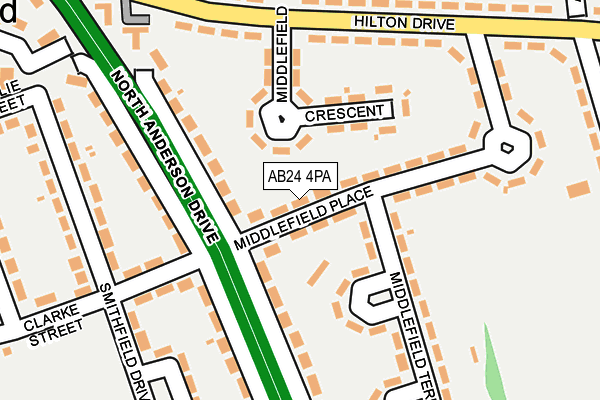 AB24 4PA map - OS OpenMap – Local (Ordnance Survey) AB24 4PA map - OS OpenMap – Local (Ordnance Survey)
