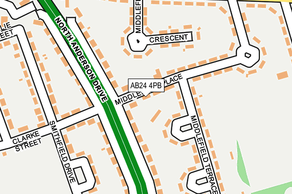 AB24 4PB map - OS OpenMap – Local (Ordnance Survey) AB24 4PB map - OS OpenMap – Local (Ordnance Survey)
