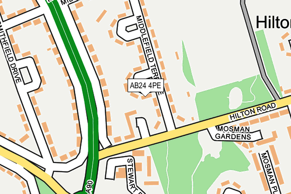 AB24 4PE map - OS OpenMap – Local (Ordnance Survey) AB24 4PE map - OS OpenMap – Local (Ordnance Survey)