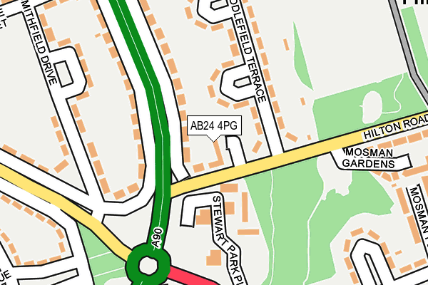 AB24 4PG map - OS OpenMap – Local (Ordnance Survey) AB24 4PG map - OS OpenMap – Local (Ordnance Survey)