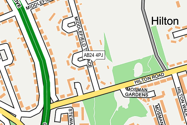 AB24 4PJ map - OS OpenMap – Local (Ordnance Survey) AB24 4PJ map - OS OpenMap – Local (Ordnance Survey)