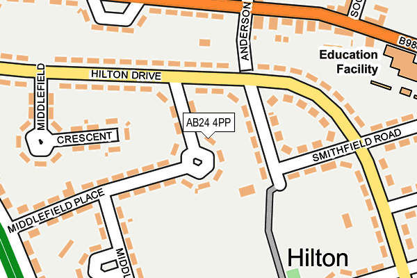 AB24 4PP map - OS OpenMap – Local (Ordnance Survey) AB24 4PP map - OS OpenMap – Local (Ordnance Survey)