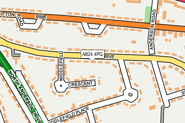 AB24 4PQ map - OS OpenMap – Local (Ordnance Survey) AB24 4PQ map - OS OpenMap – Local (Ordnance Survey)