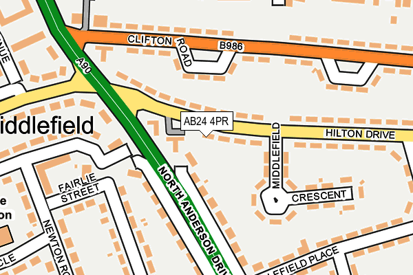 AB24 4PR map - OS OpenMap – Local (Ordnance Survey) AB24 4PR map - OS OpenMap – Local (Ordnance Survey)