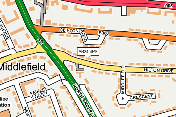 AB24 4PS map - OS OpenMap – Local (Ordnance Survey)