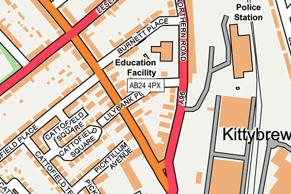 AB24 4PX map - OS OpenMap – Local (Ordnance Survey) AB24 4PX map - OS OpenMap – Local (Ordnance Survey)