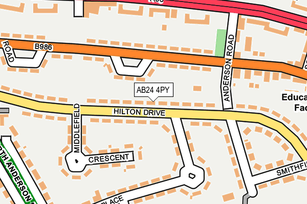 AB24 4PY map - OS OpenMap – Local (Ordnance Survey) AB24 4PY map - OS OpenMap – Local (Ordnance Survey)