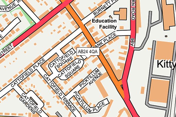 AB24 4QA map - OS OpenMap – Local (Ordnance Survey) AB24 4QA map - OS OpenMap – Local (Ordnance Survey)