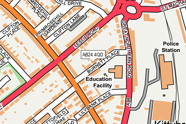 AB24 4QD map - OS OpenMap – Local (Ordnance Survey) AB24 4QD map - OS OpenMap – Local (Ordnance Survey)