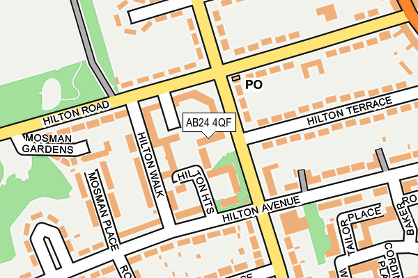 AB24 4QF map - OS OpenMap – Local (Ordnance Survey) AB24 4QF map - OS OpenMap – Local (Ordnance Survey)