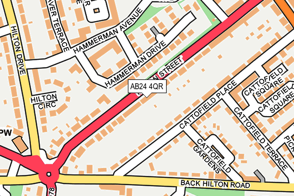 AB24 4QR map - OS OpenMap – Local (Ordnance Survey) AB24 4QR map - OS OpenMap – Local (Ordnance Survey)