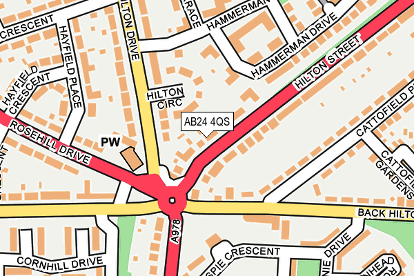 AB24 4QS map - OS OpenMap – Local (Ordnance Survey) AB24 4QS map - OS OpenMap – Local (Ordnance Survey)