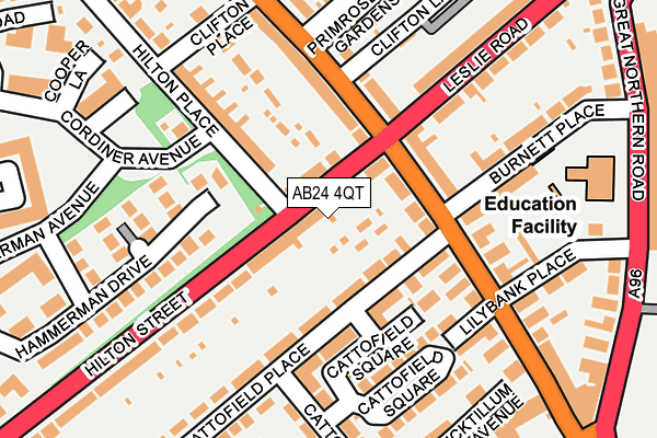 AB24 4QT map - OS OpenMap – Local (Ordnance Survey) AB24 4QT map - OS OpenMap – Local (Ordnance Survey)