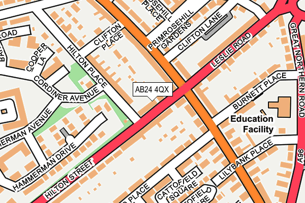 AB24 4QX map - OS OpenMap – Local (Ordnance Survey) AB24 4QX map - OS OpenMap – Local (Ordnance Survey)
