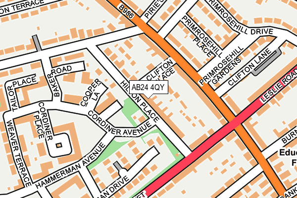 AB24 4QY map - OS OpenMap – Local (Ordnance Survey) AB24 4QY map - OS OpenMap – Local (Ordnance Survey)