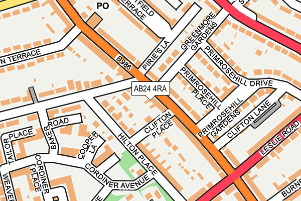 AB24 4RA map - OS OpenMap – Local (Ordnance Survey) AB24 4RA map - OS OpenMap – Local (Ordnance Survey)