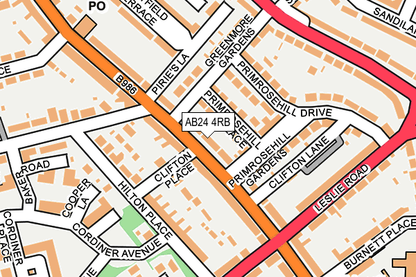 AB24 4RB map - OS OpenMap – Local (Ordnance Survey) AB24 4RB map - OS OpenMap – Local (Ordnance Survey)