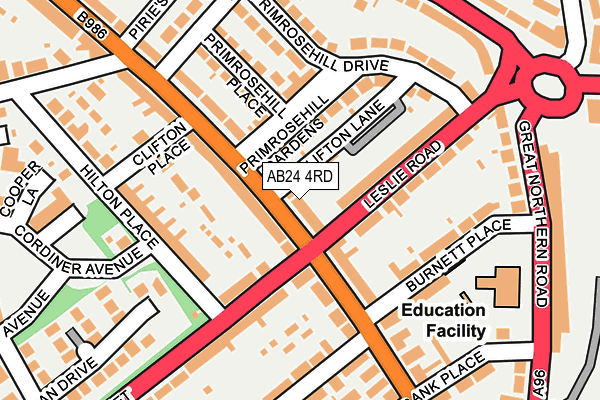 AB24 4RD map - OS OpenMap – Local (Ordnance Survey) AB24 4RD map - OS OpenMap – Local (Ordnance Survey)