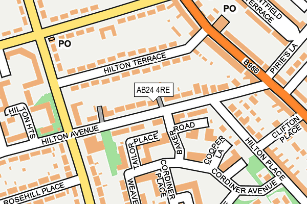 AB24 4RE map - OS OpenMap – Local (Ordnance Survey) AB24 4RE map - OS OpenMap – Local (Ordnance Survey)