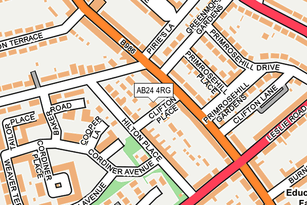 AB24 4RG map - OS OpenMap – Local (Ordnance Survey) AB24 4RG map - OS OpenMap – Local (Ordnance Survey)