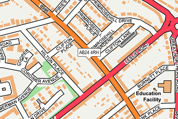 AB24 4RH map - OS OpenMap – Local (Ordnance Survey) AB24 4RH map - OS OpenMap – Local (Ordnance Survey)