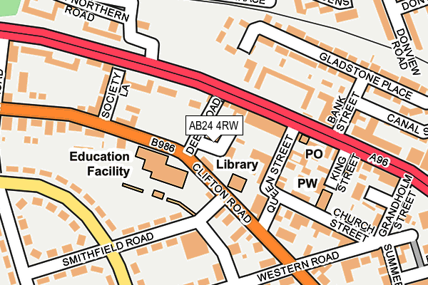 AB24 4RW map - OS OpenMap – Local (Ordnance Survey) AB24 4RW map - OS OpenMap – Local (Ordnance Survey)