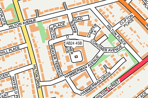 AB24 4SB map - OS OpenMap – Local (Ordnance Survey) AB24 4SB map - OS OpenMap – Local (Ordnance Survey)