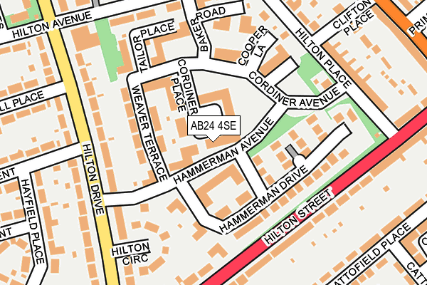 AB24 4SE map - OS OpenMap – Local (Ordnance Survey) AB24 4SE map - OS OpenMap – Local (Ordnance Survey)