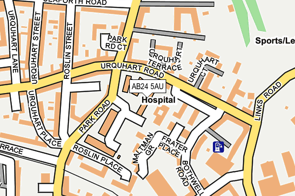 AB24 5AU map - OS OpenMap – Local (Ordnance Survey) AB24 5AU map - OS OpenMap – Local (Ordnance Survey)