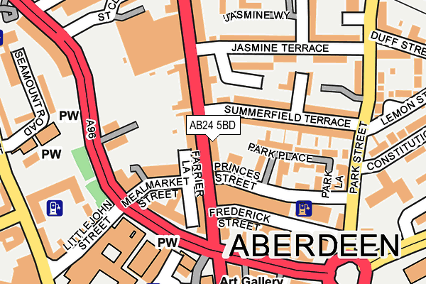 AB24 5BD map - OS OpenMap – Local (Ordnance Survey) AB24 5BD map - OS OpenMap – Local (Ordnance Survey)