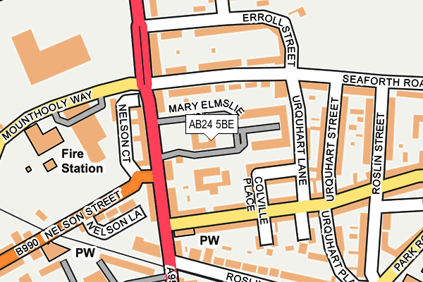 AB24 5BE map - OS OpenMap – Local (Ordnance Survey) AB24 5BE map - OS OpenMap – Local (Ordnance Survey)
