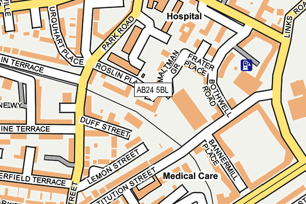 AB24 5BL map - OS OpenMap – Local (Ordnance Survey) AB24 5BL map - OS OpenMap – Local (Ordnance Survey)