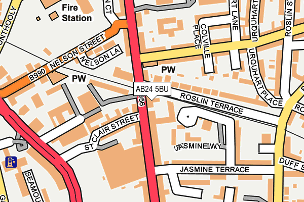 AB24 5BU map - OS OpenMap – Local (Ordnance Survey)