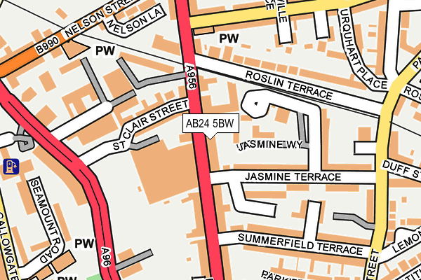 AB24 5BW map - OS OpenMap – Local (Ordnance Survey) AB24 5BW map - OS OpenMap – Local (Ordnance Survey)