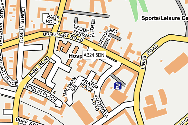 AB24 5DN map - OS OpenMap – Local (Ordnance Survey) AB24 5DN map - OS OpenMap – Local (Ordnance Survey)