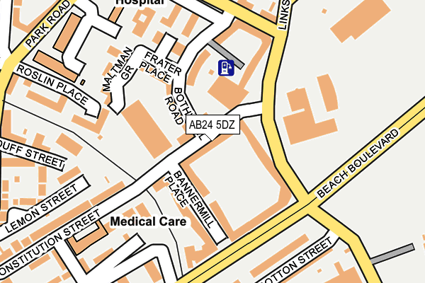 AB24 5DZ map - OS OpenMap – Local (Ordnance Survey) AB24 5DZ map - OS OpenMap – Local (Ordnance Survey)