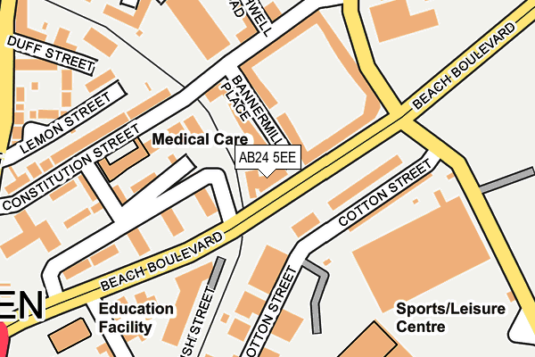 AB24 5EE map - OS OpenMap – Local (Ordnance Survey)
