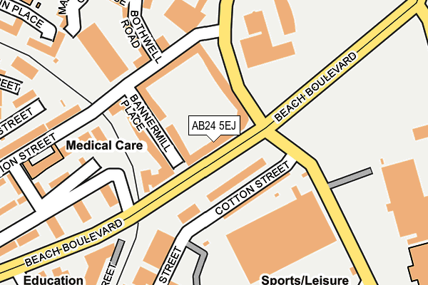 AB24 5EJ map - OS OpenMap – Local (Ordnance Survey) AB24 5EJ map - OS OpenMap – Local (Ordnance Survey)