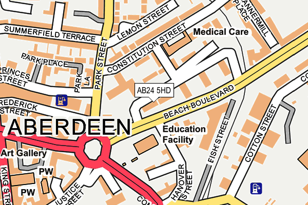 AB24 5HD map - OS OpenMap – Local (Ordnance Survey) AB24 5HD map - OS OpenMap – Local (Ordnance Survey)