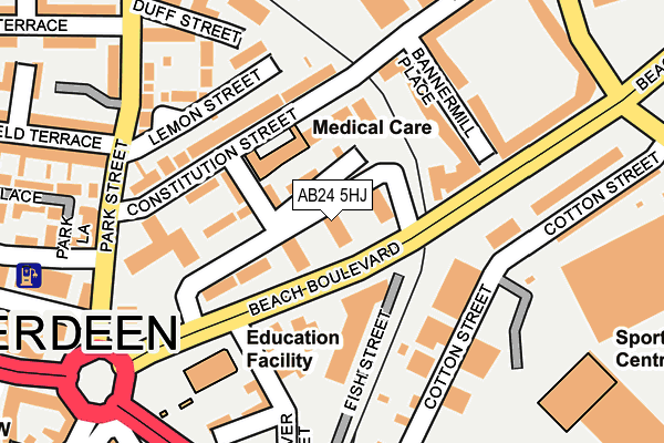 AB24 5HJ map - OS OpenMap – Local (Ordnance Survey) AB24 5HJ map - OS OpenMap – Local (Ordnance Survey)