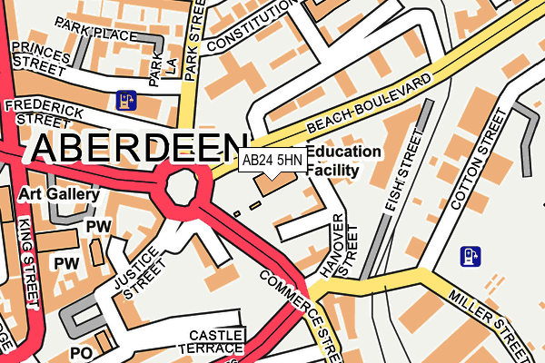AB24 5HN map - OS OpenMap – Local (Ordnance Survey) AB24 5HN map - OS OpenMap – Local (Ordnance Survey)