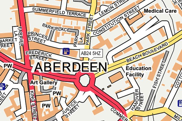 AB24 5HZ map - OS OpenMap – Local (Ordnance Survey) AB24 5HZ map - OS OpenMap – Local (Ordnance Survey)