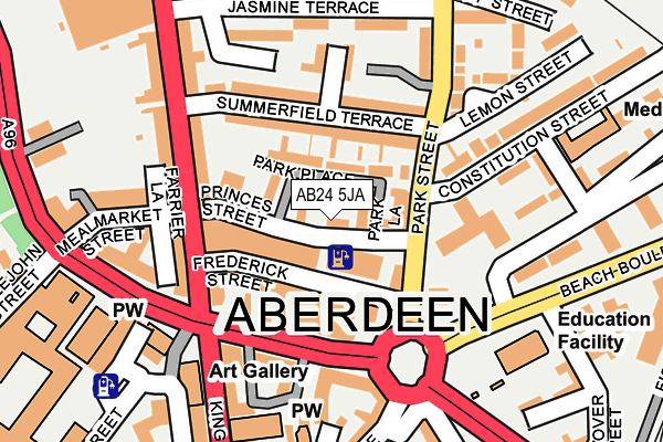 AB24 5JA map - OS OpenMap – Local (Ordnance Survey) AB24 5JA map - OS OpenMap – Local (Ordnance Survey)