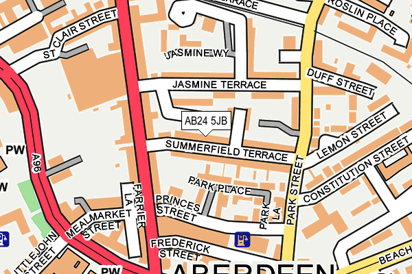 AB24 5JB map - OS OpenMap – Local (Ordnance Survey) AB24 5JB map - OS OpenMap – Local (Ordnance Survey)