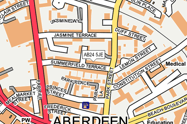 AB24 5JE map - OS OpenMap – Local (Ordnance Survey) AB24 5JE map - OS OpenMap – Local (Ordnance Survey)