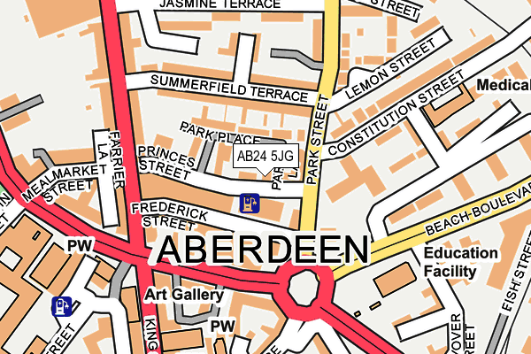 AB24 5JG map - OS OpenMap – Local (Ordnance Survey) AB24 5JG map - OS OpenMap – Local (Ordnance Survey)