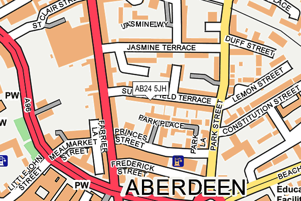 AB24 5JH map - OS OpenMap – Local (Ordnance Survey) AB24 5JH map - OS OpenMap – Local (Ordnance Survey)