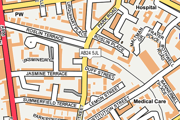 AB24 5JL map - OS OpenMap – Local (Ordnance Survey) AB24 5JL map - OS OpenMap – Local (Ordnance Survey)