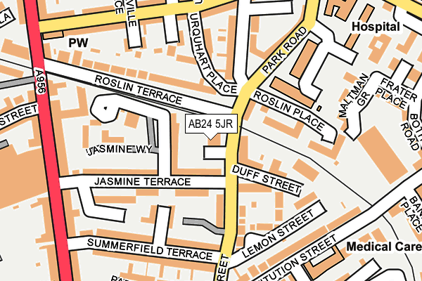 AB24 5JR map - OS OpenMap – Local (Ordnance Survey) AB24 5JR map - OS OpenMap – Local (Ordnance Survey)