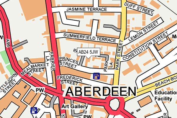 AB24 5JW map - OS OpenMap – Local (Ordnance Survey) AB24 5JW map - OS OpenMap – Local (Ordnance Survey)